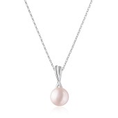 Colier perla naturala roz nude cu lantisor argint DiAmanti SK21362P_L_Necklace-G